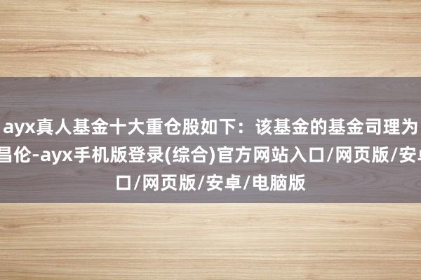 ayx真人基金十大重仓股如下：该基金的基金司理为刘斌、龙昌伦-ayx手机版登录(综合)官方网站入口/网页版/安卓/电脑版