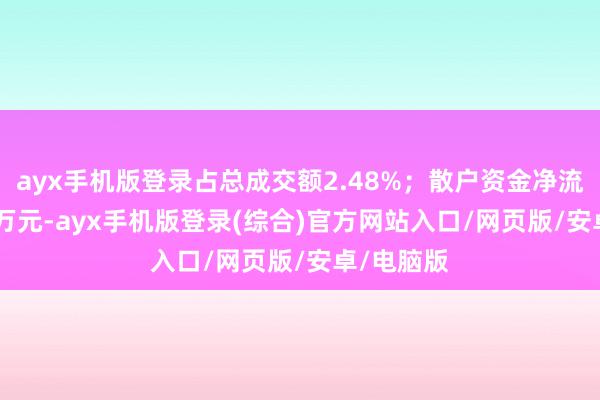 ayx手机版登录占总成交额2.48%；散户资金净流出37.35万元-ayx手机版登录(综合)官方网站入口/网页版/安卓/电脑版