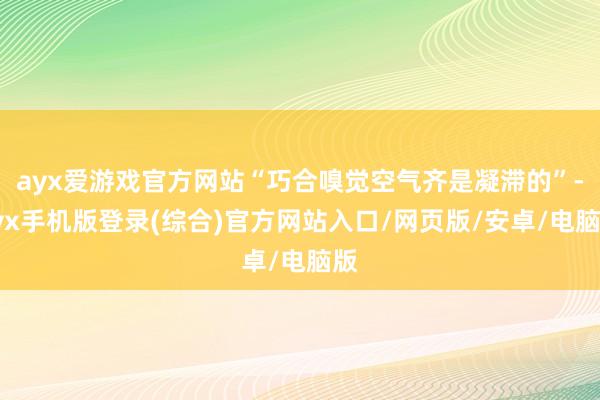ayx爱游戏官方网站“巧合嗅觉空气齐是凝滞的”-ayx手机版