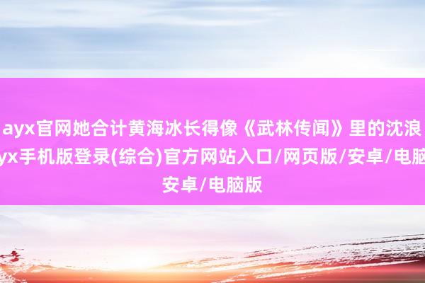 ayx官网她合计黄海冰长得像《武林传闻》里的沈浪-ayx手机