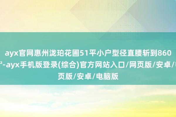 ayx官网惠州泷珀花圃51平小户型径直腰斩到8600元/㎡-ayx手机版登录(综合)官方网站入口/网页版/安卓/电脑版