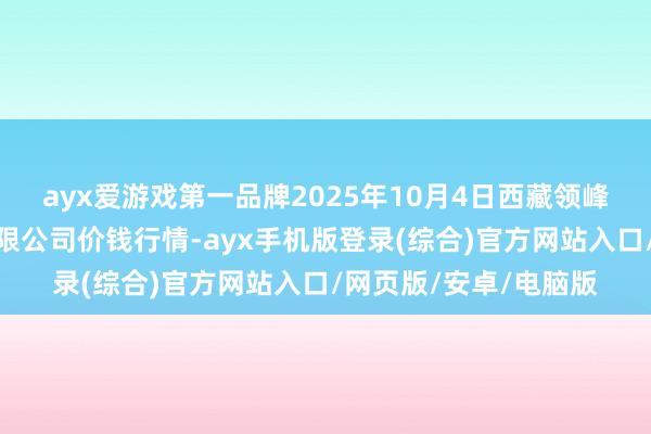 ayx爱游戏第一品牌2025年10月4日西藏领峰农副居品计较搞定有限公司价钱行情-ayx手机版登录(综合)官方网站入口/网页版/安卓/电脑版