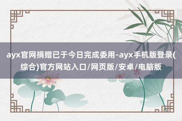 ayx官网捐赠已于今日完成委用-ayx手机版登录(综合)官方