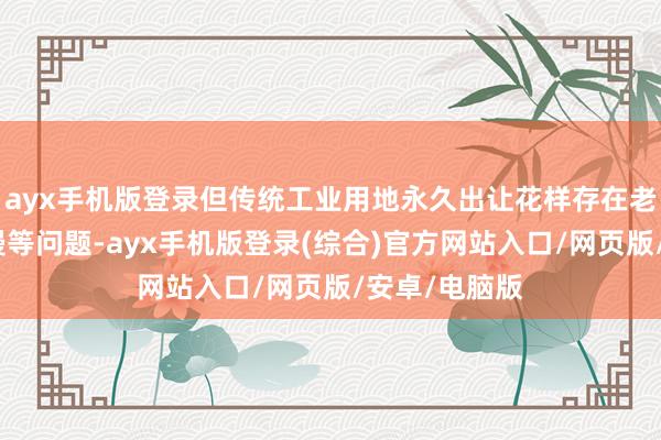 ayx手机版登录但传统工业用地永久出让花样存在老本高、盘活慢
